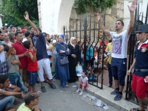 These lucky few Syrians just given papers to go to Athens.